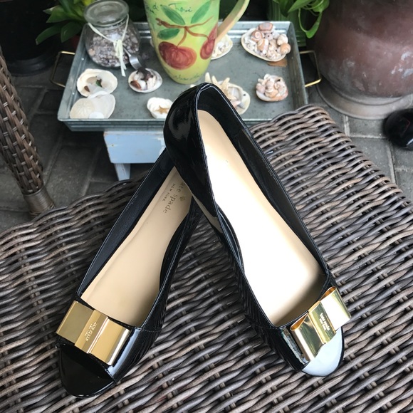 kate spade Shoes - 🖤Kate Spade  Patent with metal bow dressy slides